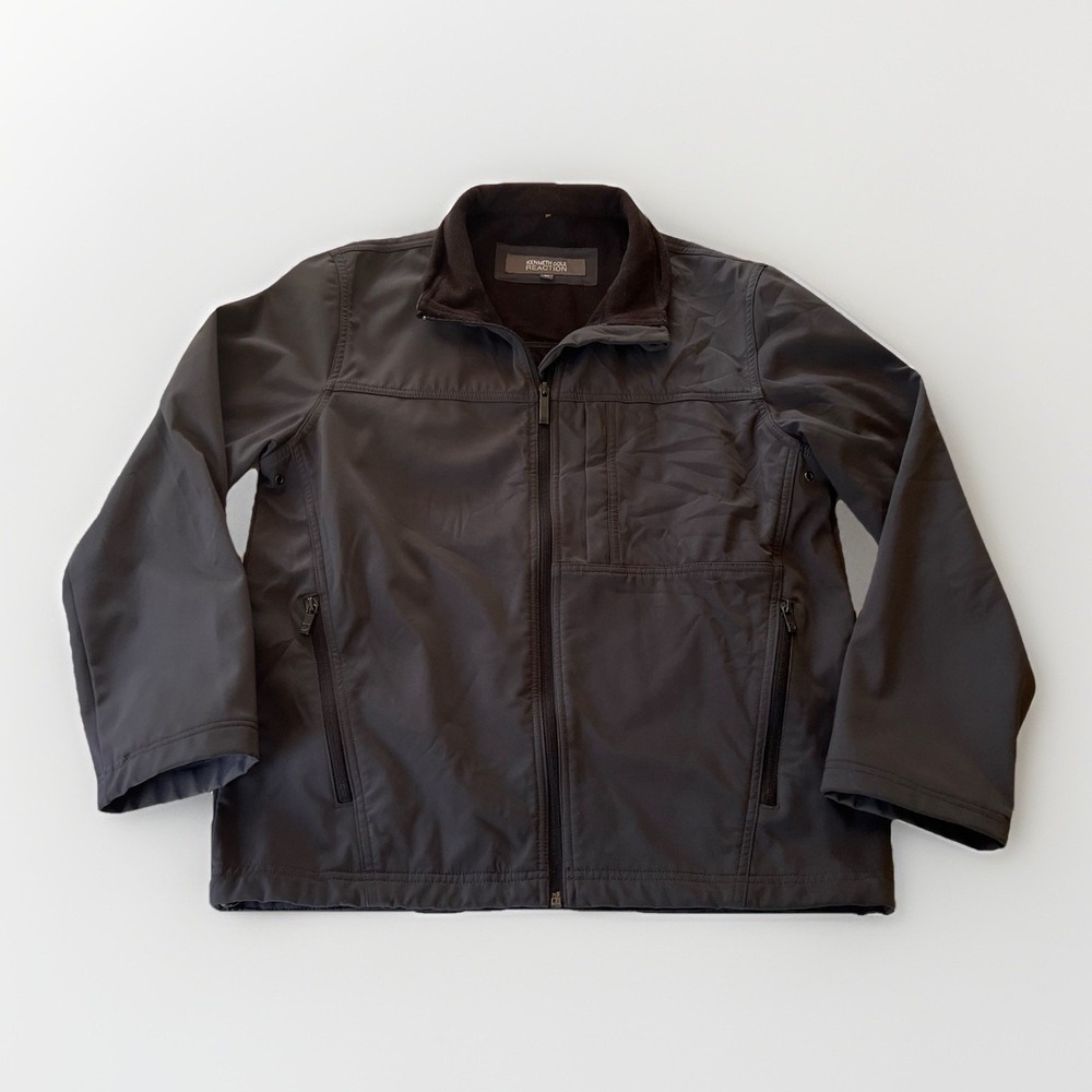 Kenneth Cole Reaction‎ Men's Jacket Medium Dark Gray Zippered Polyester